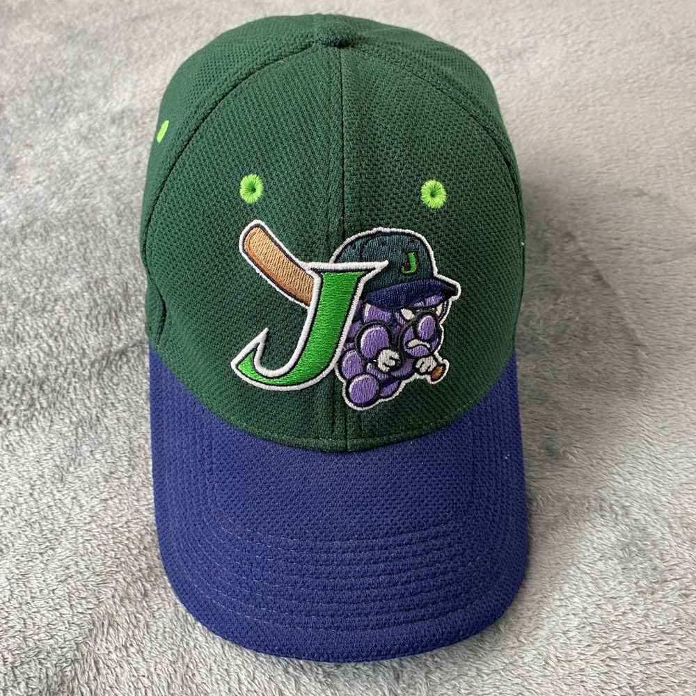 Jamestown Jammers New Era Baseball Cap Mens M/L Green Purple 39THIRTY MiLB Hat